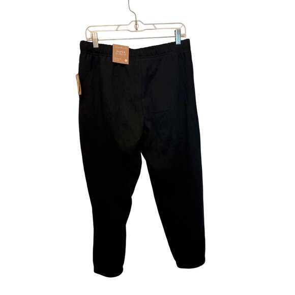 Ultra Flirt Boyfriend Jogger Super Fleece Sweatpants W/Pockets Women's Sz.L Blac - Picture 2 of 5